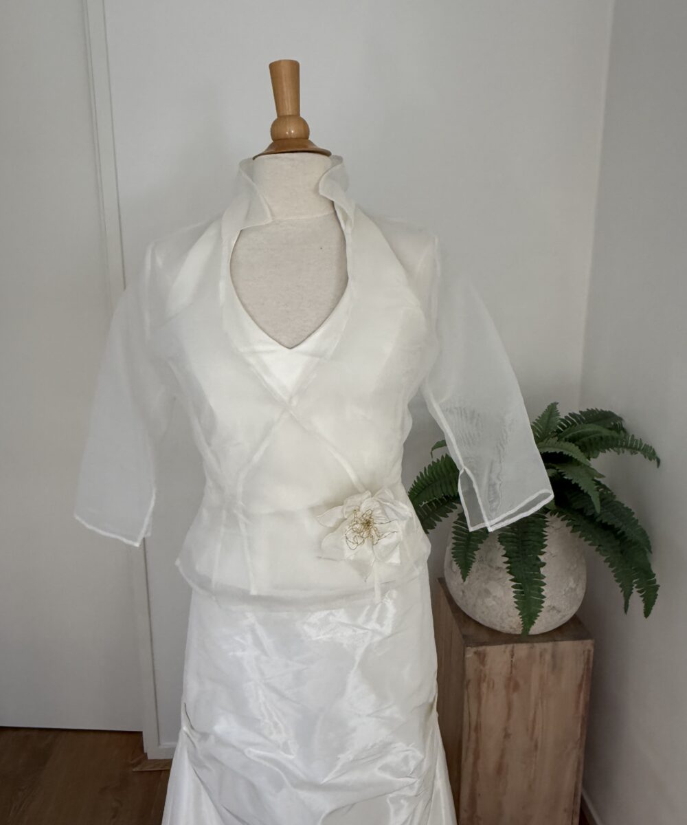 Halterjurk taftzijde ivoor 38