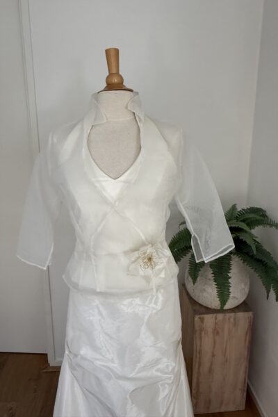 Halterjurk taftzijde ivoor 38