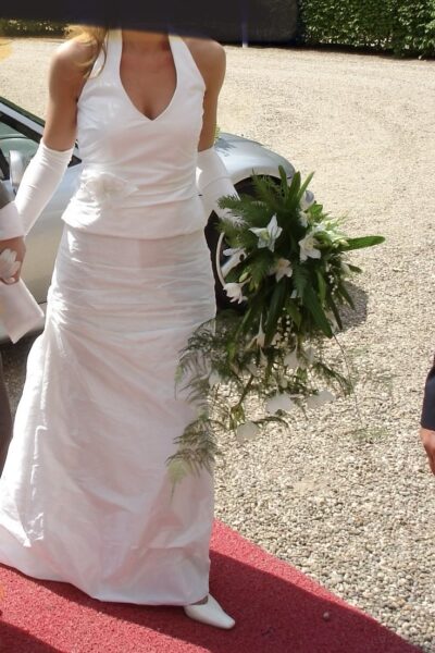 Halterjurk taftzijde ivoor 38