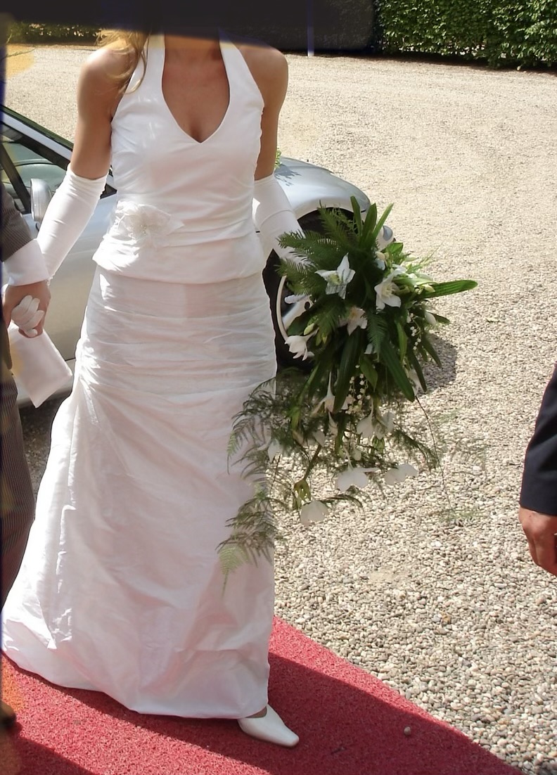 Halterjurk taftzijde ivoor 38