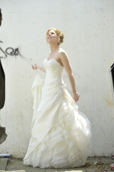 Strapless trouwjurk met bolero