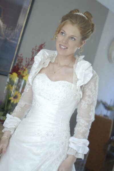 Strapless trouwjurk met bolero