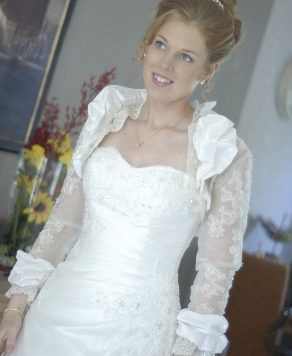 Strapless trouwjurk met bolero