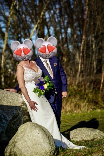 Ivoorkleurige trouwjurk