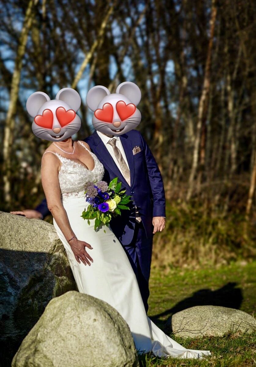 Ivoorkleurige trouwjurk