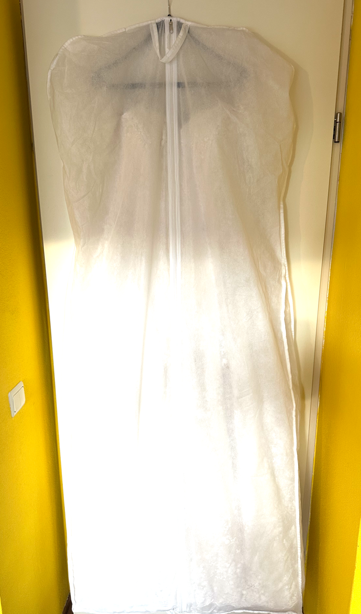 Franse kanten op maat gemaakte trouwjurk in maat 40