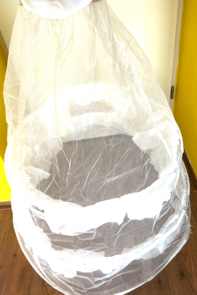 Franse kanten op maat gemaakte trouwjurk in maat 40