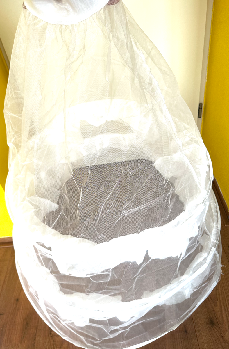 Franse kanten op maat gemaakte trouwjurk in maat 40