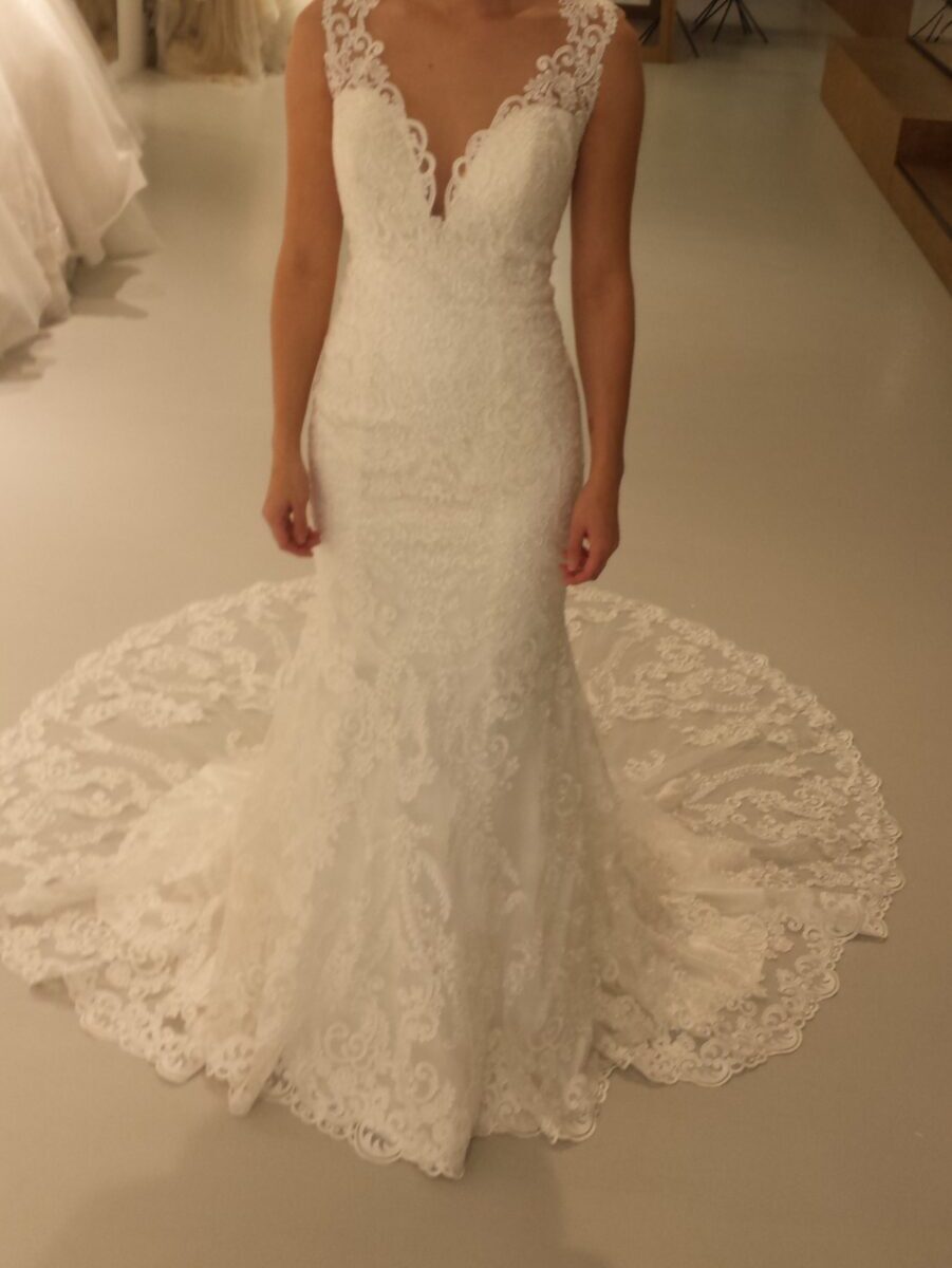 Eddy K mermaid wedding dress handmade in Italy