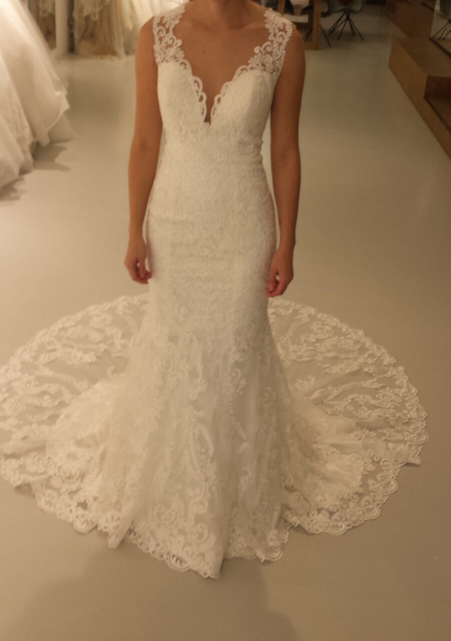 Eddy K mermaid wedding dress handmade in Italy