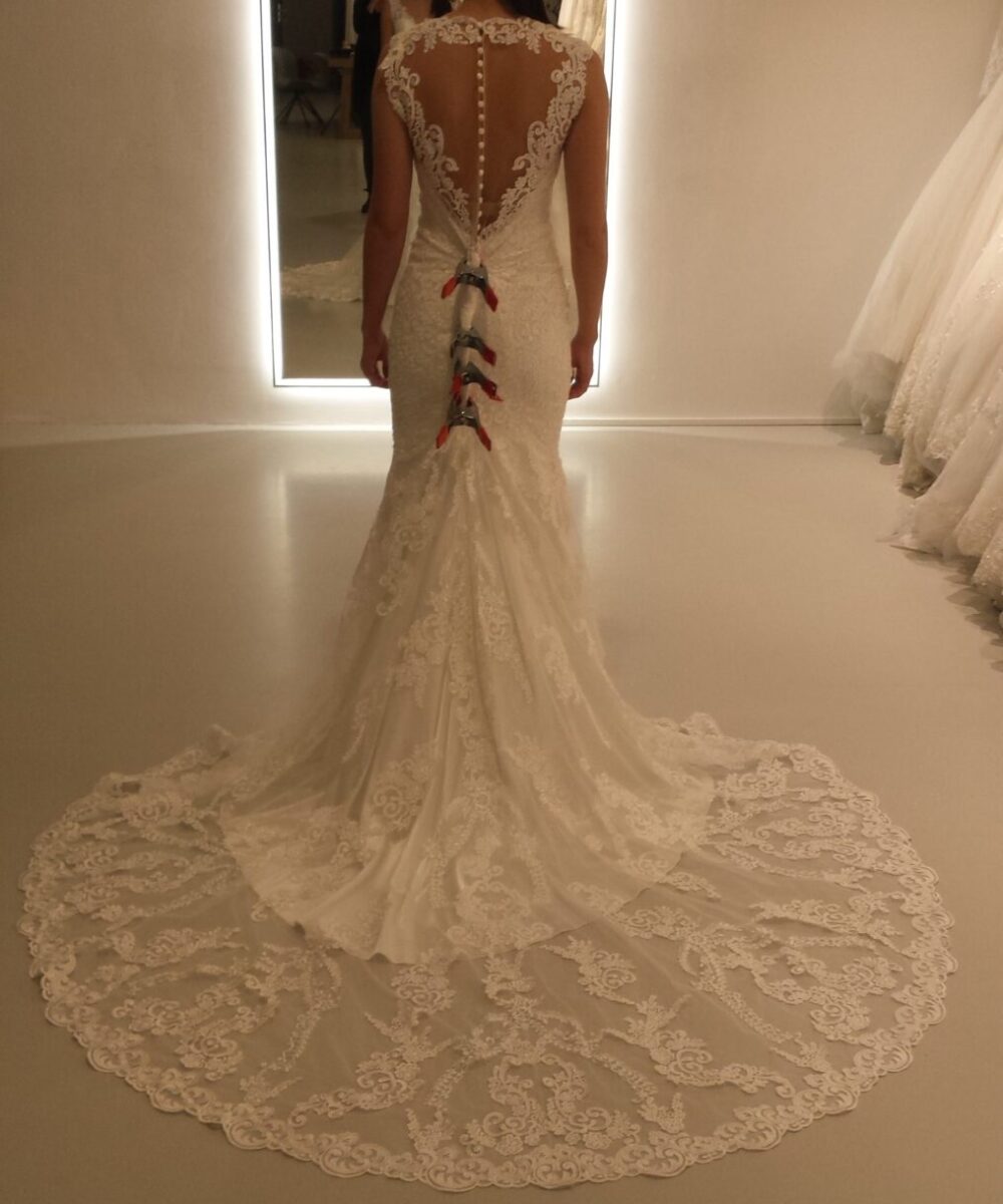 Eddy K mermaid wedding dress handmade in Italy