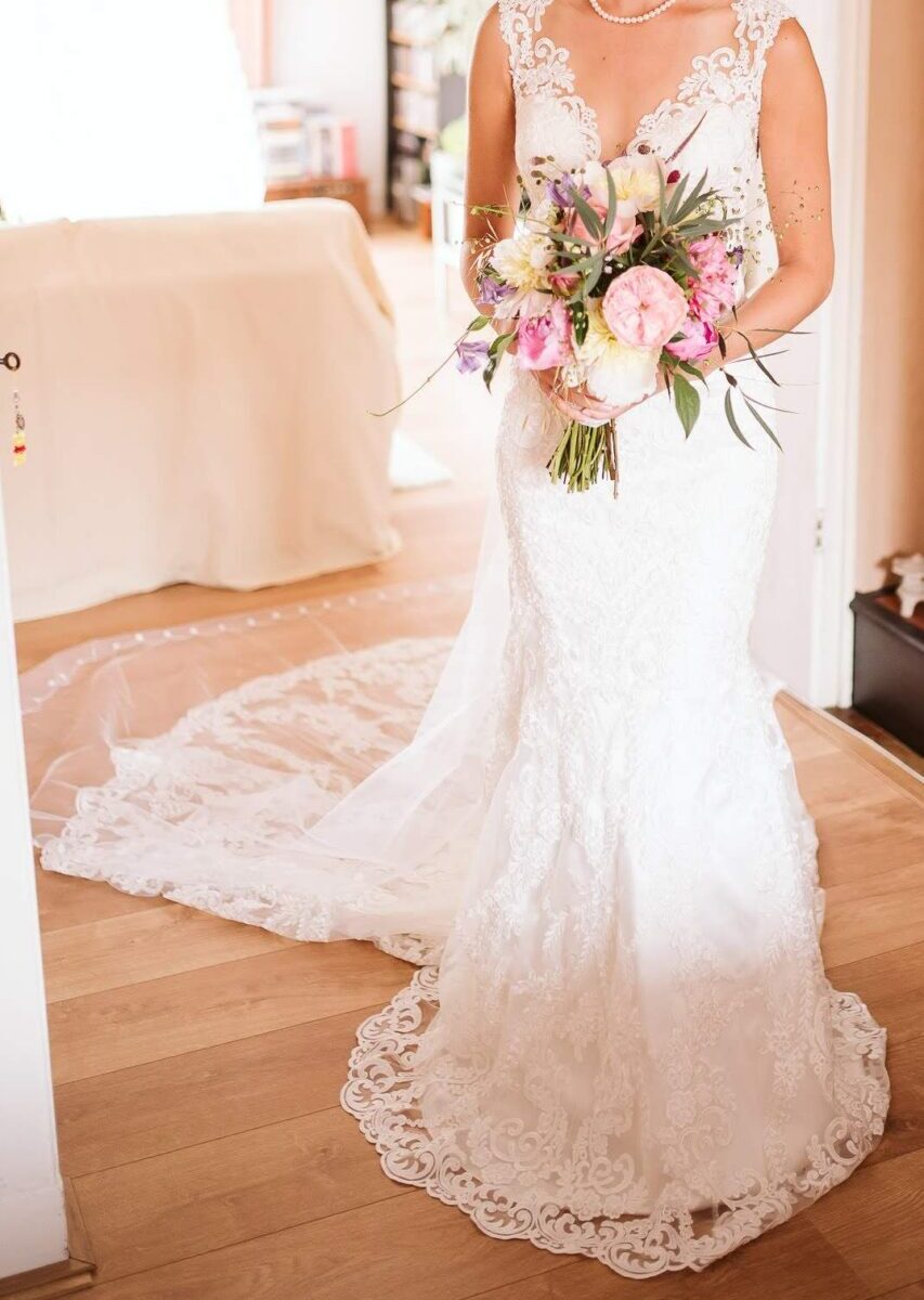 Eddy K mermaid wedding dress handmade in Italy