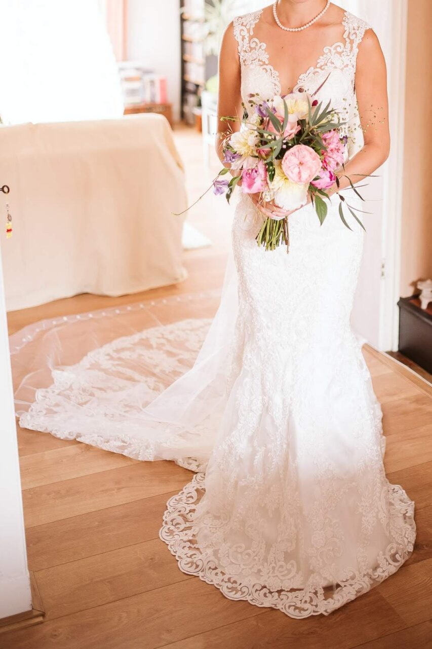 Eddy K mermaid wedding dress handmade in Italy