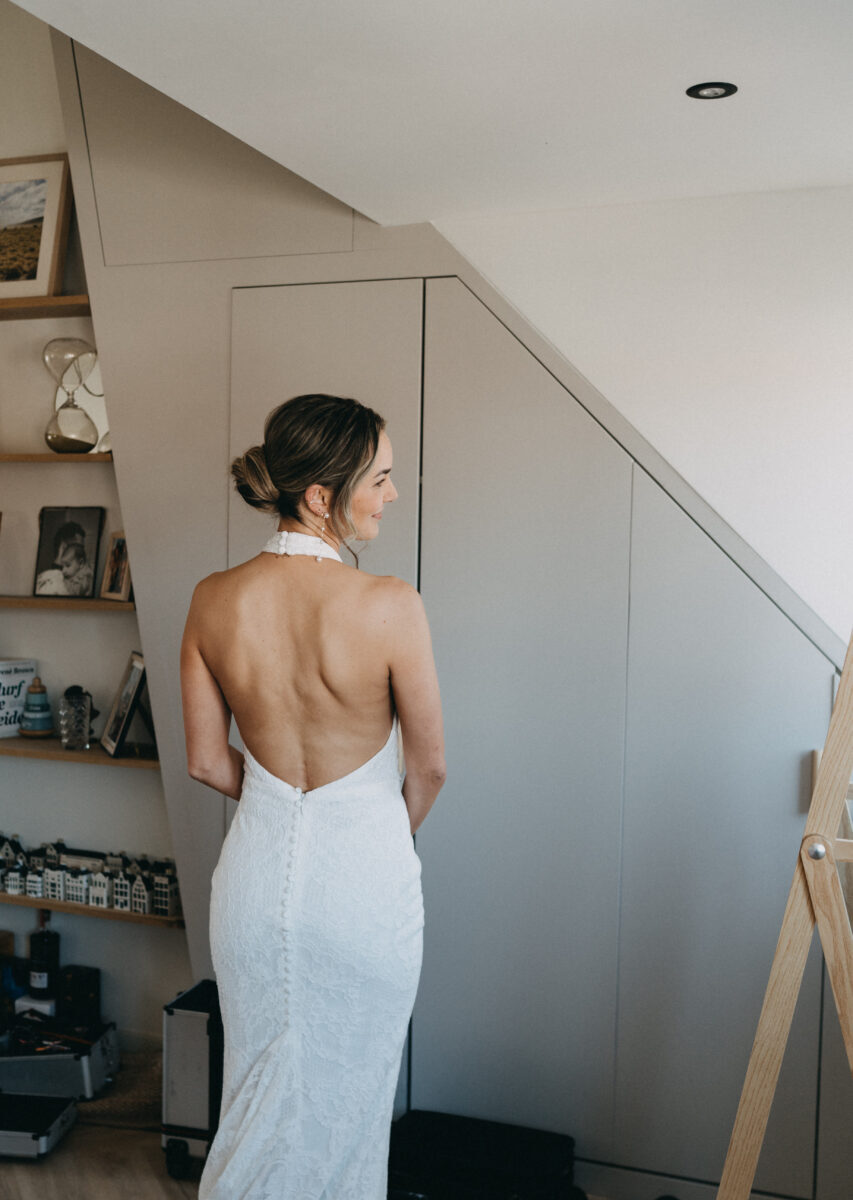 Made with Love Hallie trouwjurk – maat 36 – inclusief parelsluier & Lace Tie