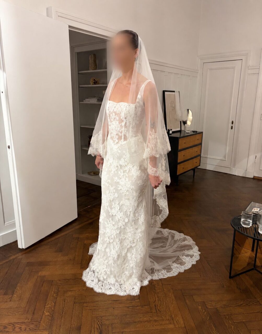 Designer (kanten) Trouwjurk FLORA en Sluier